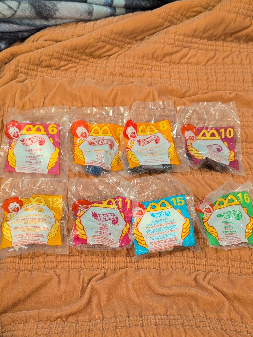 Vintage 1999 McDonald's Hot Wheels Happy Meal Toy Lot - 7 Cars SEALED New